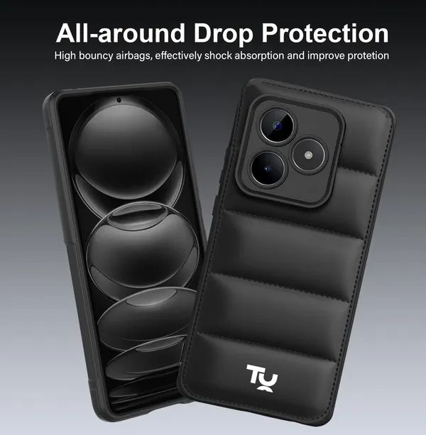 TRUEUPGRADE_Back_Case_Cover_for_Realme_Narzo_N53_/_Realme_C53_5G_|_Compatible_for_Realme_Narzo_N53_/_Realme_C53_5G_Back_Case_Cover_|_Puff_Case_with_Camera_Protection_|_Black