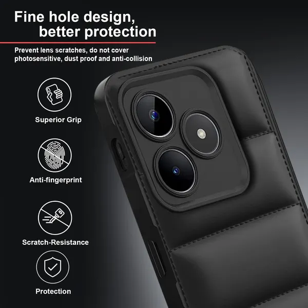 TRUEUPGRADE_Back_Case_Cover_for_Realme_Narzo_N53_/_Realme_C53_5G_|_Compatible_for_Realme_Narzo_N53_/_Realme_C53_5G_Back_Case_Cover_|_Puff_Case_with_Camera_Protection_|_Black