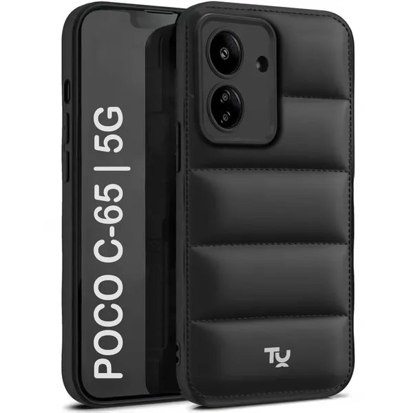 TRUEUPGRADE_Back_Case_Cover_for_Redmi_13C_4G_|_Poco_C65_|_Compatible_for_Redmi_13C_4G_|_Poco_C65_Back_Case_Cover_|_Puff_Case_with_Camera_Protection_|Black
