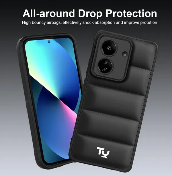TRUEUPGRADE_Back_Case_Cover_for_Redmi_13C_4G_|_Poco_C65_|_Compatible_for_Redmi_13C_4G_|_Poco_C65_Back_Case_Cover_|_Puff_Case_with_Camera_Protection_|Black