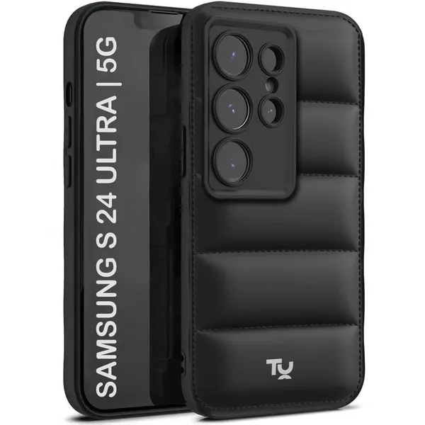 TRUEUPGRADE_Designed_for_Samsung_Galaxy_S24_Ultra_5G_Back_Cover_|_Camera_Bump_&_360�_Flexible_Puff_Armor_Protection_|_Matte_Soft_Shock_Proof_Rubberised_Back_Case_Cover_(Black)