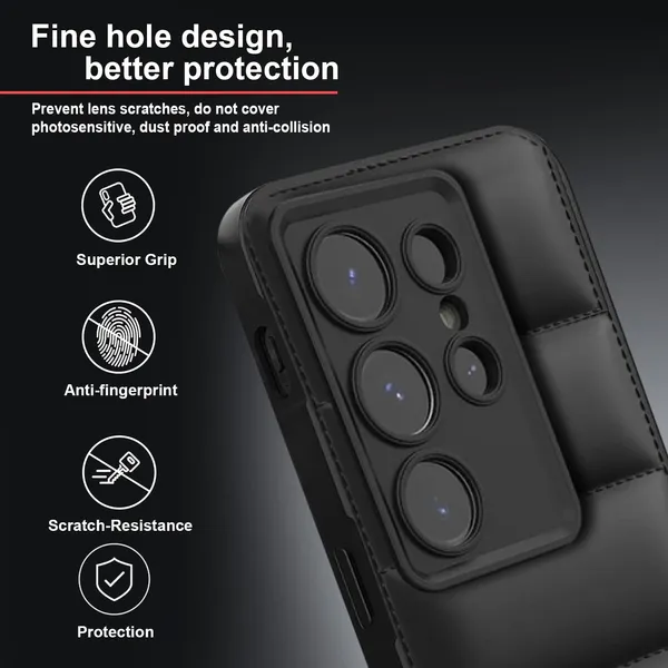 TRUEUPGRADE_Designed_for_Samsung_Galaxy_S24_Ultra_5G_Back_Cover_|_Camera_Bump_&_360�_Flexible_Puff_Armor_Protection_|_Matte_Soft_Shock_Proof_Rubberised_Back_Case_Cover_(Black)