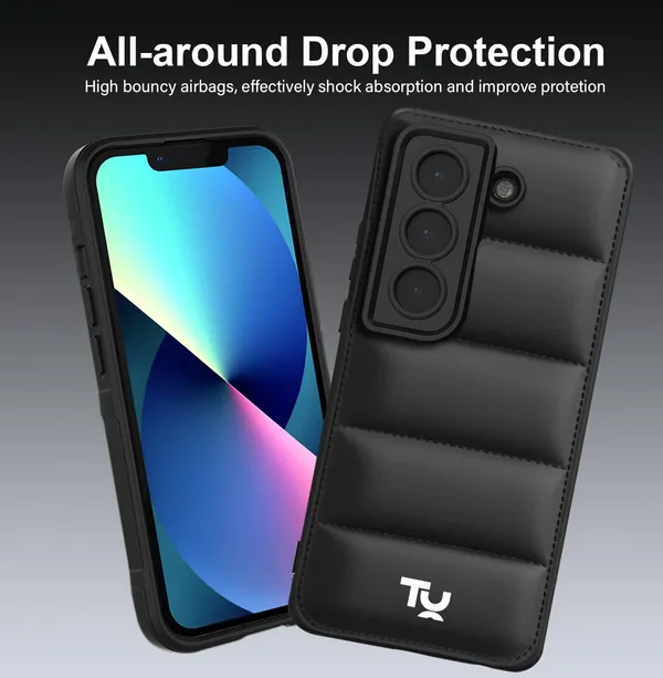 TRUEUPGRADE_Designed_for_Samsung_Galaxy_S21_FE_5G_Back_Cover_|_Camera_Bump_&_360�_Flexible_Puff_Armor_Protection_|_Matte_Soft_Shock_Proof_Rubberised_Back_Case_Cover_(Black)