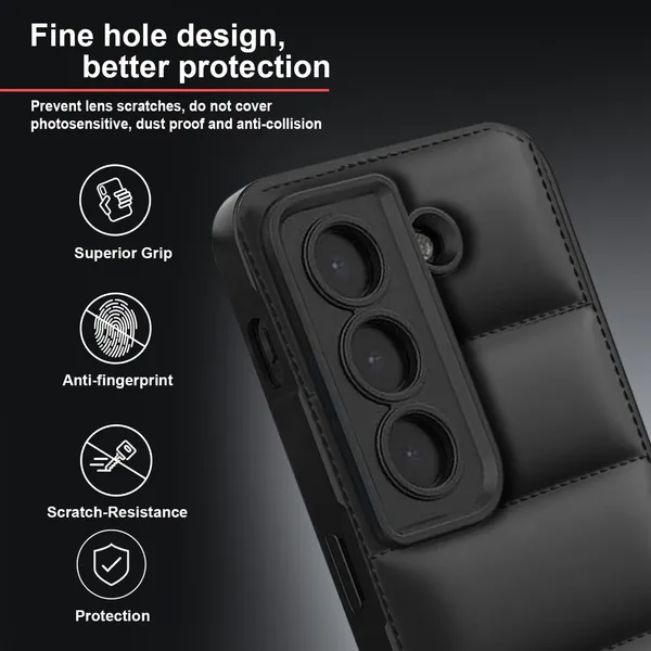 TRUEUPGRADE_Designed_for_Samsung_Galaxy_S21_FE_5G_Back_Cover_|_Camera_Bump_&_360�_Flexible_Puff_Armor_Protection_|_Matte_Soft_Shock_Proof_Rubberised_Back_Case_Cover_(Black)