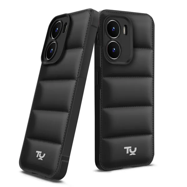 TRUEUPGRADE_Back_Case_Cover_for_Vivo_T2X_/_Y56_/_Y16_(4G)_|_Compatible_for_Vivo_T2X_/_Y56_/_Y16_(4G)_Back_Case_Cover_|_Puff_Case_with_Camera_Protection_|Black