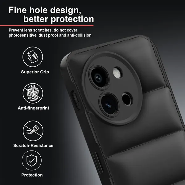 TRUEUPGRADE_Back_Case_Cover_for_Vivo_T3X_5G_|_Compatible_for_Vivo_T3X_5G_Back_Case_Cover_|_Puff_Case_with_Camera_Protection_|Black