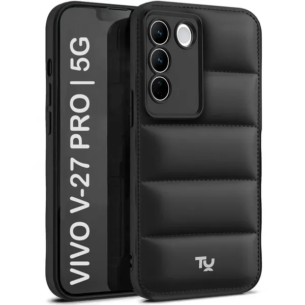 TRUEUPGRADE_Back_Case_Cover_for_Vivo_V27_/_V27_PRO_5G_|_Compatible_for_Vivo_V27_/_V27_PRO_5G_Back_Case_Cover_|_Puff_Case_with_Camera_Protection_|Black