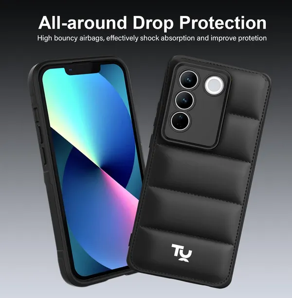 TRUEUPGRADE_Back_Case_Cover_for_Vivo_V27_/_V27_PRO_5G_|_Compatible_for_Vivo_V27_/_V27_PRO_5G_Back_Case_Cover_|_Puff_Case_with_Camera_Protection_|Black