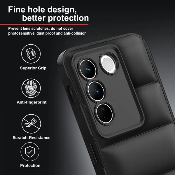 TRUEUPGRADE_Back_Case_Cover_for_Vivo_V27_/_V27_PRO_5G_|_Compatible_for_Vivo_V27_/_V27_PRO_5G_Back_Case_Cover_|_Puff_Case_with_Camera_Protection_|Black