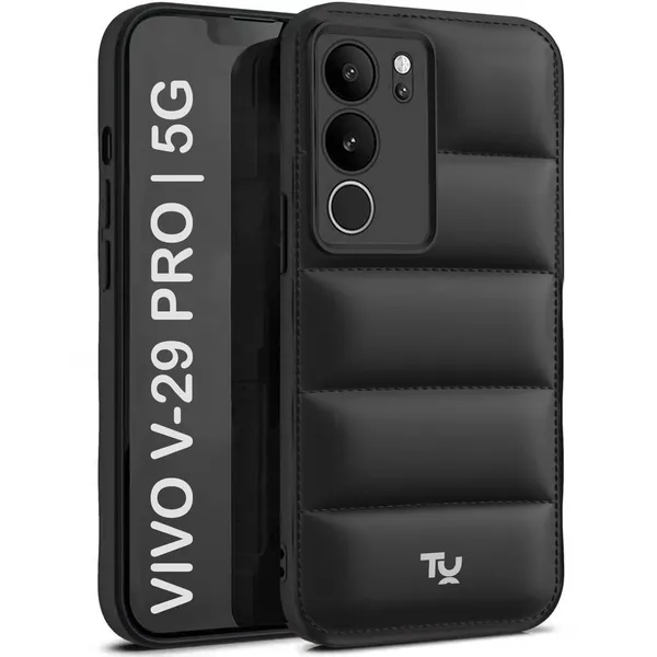 TRUEUPGRADE_Back_Case_Cover_for_Vivo_V29_/_V29_Pro_5G_|_Compatible_for_Vivo_V29_/_V29_Pro_5G_Back_Case_Cover_|_Puff_Case_with_Camera_Protection_|Black
