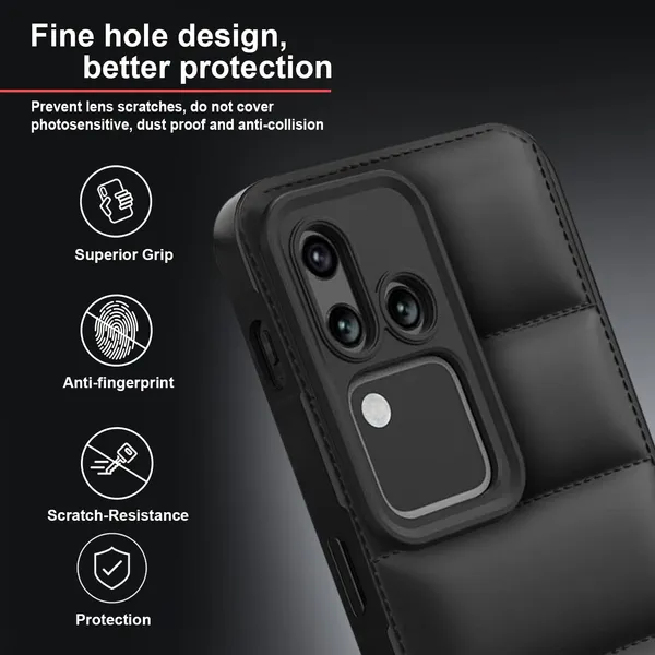TRUEUPGRADE_Designed_for_Vivo_V30_/_V30_Pro_5G_Back_Cover_|_Camera_Bump_&_360�_Flexible_Puff_Armor_Protection_|_Matte_Soft_Shock_Proof_Rubberised_Back_Case_Cover_(Black)