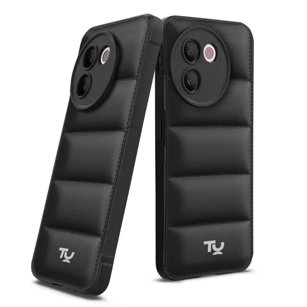 TRUEUPGRADE_Designed_for_Vivo_V30_E_5G_Back_Cover_|_Camera_Bump_&_360�_Flexible_Puff_Armor_Protection_|_Matte_Soft_Shock_Proof_Rubberised_Back_Case_Cover_(Black)