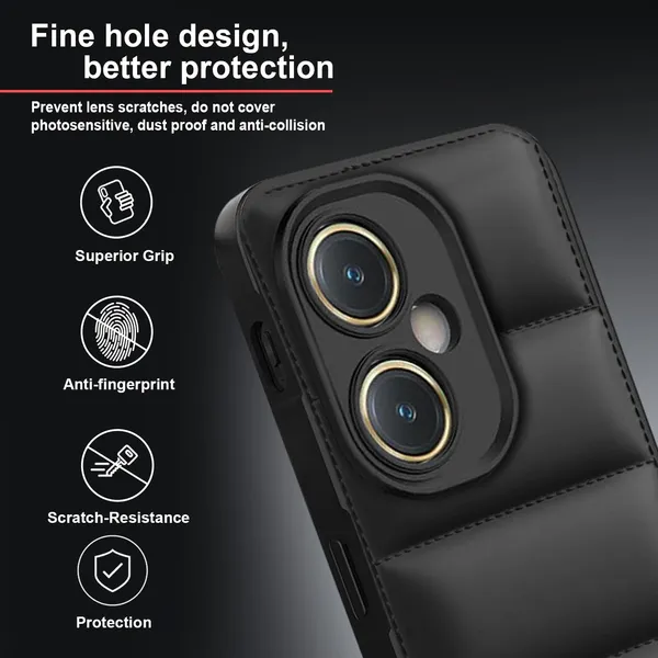 TRUEUPGRADE_Designed_for_Vivo_Y27_/_Vivo_Y27_2023_Back_Cover_|_Camera_Bump_&_360�_Flexible_Puff_Armor_Protection_|_Matte_Soft_Shock_Proof_Rubberised_Back_Case_Cover_(Black)