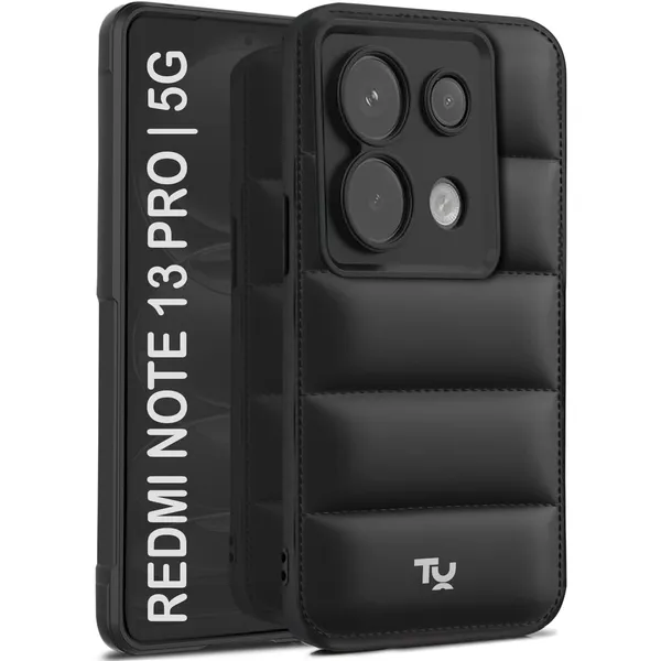 TRUEUPGRADE_Designed_for_Mi_Redmi_Note_13_Pro_5G_|_Camera_Bump_&_360�_Flexible_Puff_Armor_Protection_|_Matte_Soft_Shock_Proof_Rubberised_Back_Case_Cover_(Black)