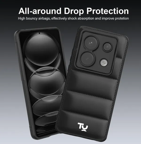 TRUEUPGRADE_Designed_for_Mi_Redmi_Note_13_Pro_5G_|_Camera_Bump_&_360�_Flexible_Puff_Armor_Protection_|_Matte_Soft_Shock_Proof_Rubberised_Back_Case_Cover_(Black)