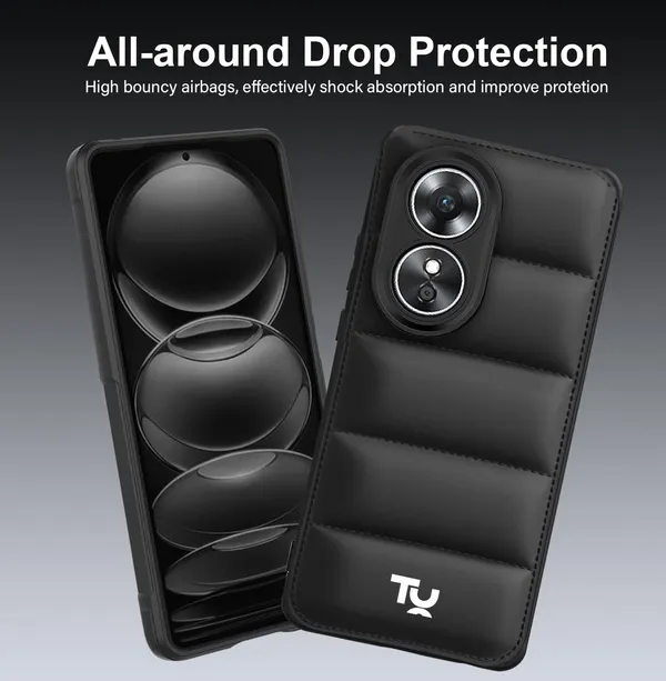 TRUEUPGRADE_Back_Case_Cover_for_Oppo_A17_k_|_Compatible_for_Oppo_A17_k_Back_Case_Cover_|_Puff_Case_with_Camera_Protection_|_Black
