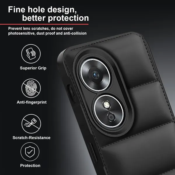 TRUEUPGRADE_Back_Case_Cover_for_Oppo_A17_k_|_Compatible_for_Oppo_A17_k_Back_Case_Cover_|_Puff_Case_with_Camera_Protection_|_Black