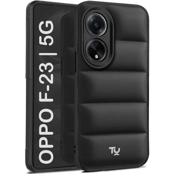 TRUEUPGRADE_Designed_for_Oppo_F23_5G_|_Camera_Bump_&_360�_Flexible_Puff_Armor_Protection_|_Matte_Soft_Shock_Proof_Rubberised_Back_Case_Cover_(Black)