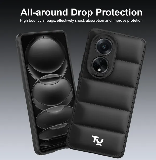 TRUEUPGRADE_Designed_for_Oppo_F23_5G_|_Camera_Bump_&_360�_Flexible_Puff_Armor_Protection_|_Matte_Soft_Shock_Proof_Rubberised_Back_Case_Cover_(Black)