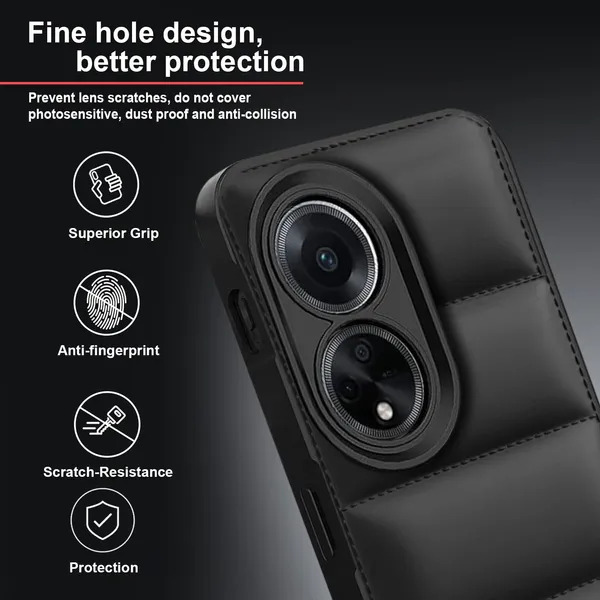 TRUEUPGRADE_Designed_for_Oppo_F23_5G_|_Camera_Bump_&_360�_Flexible_Puff_Armor_Protection_|_Matte_Soft_Shock_Proof_Rubberised_Back_Case_Cover_(Black)