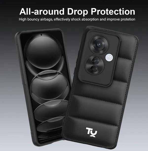 TRUEUPGRADE_Back_Case_Cover_for_Oppo_F25_Pro_(5G)_|_Compatible_for_Oppo_F25_Pro_(5G)_Back_Case_Cover_|_Puff_Case_with_Camera_Protection_|_Black