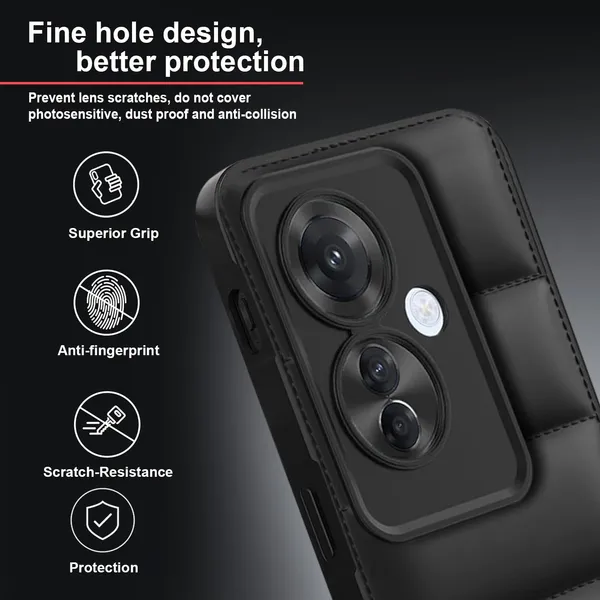 TRUEUPGRADE_Back_Case_Cover_for_Oppo_F25_Pro_(5G)_|_Compatible_for_Oppo_F25_Pro_(5G)_Back_Case_Cover_|_Puff_Case_with_Camera_Protection_|_Black