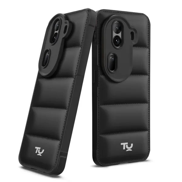 TRUEUPGRADE_Designed_for_Oppo_Reno_11_Pro_5G_|_Camera_Bump_&_360�_Flexible_Puff_Armor_Protection_|_Matte_Soft_Shock_Proof_Rubberised_Back_Case_Cover_(Black)