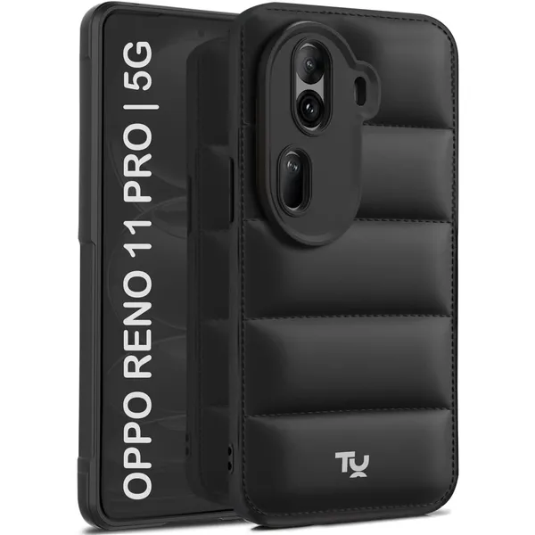 TRUEUPGRADE_Back_Case_Cover_for_Oppo_Reno_11_Pro_5G_|_Compatible_for_Oppo_Reno_11_Pro_5G_Back_Case_Cover_|_Puff_Case_with_Camera_Protection_|_Black