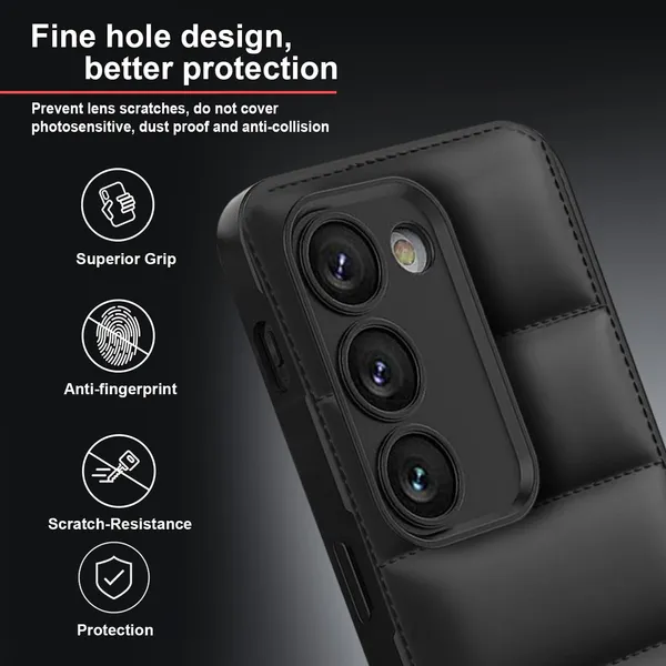 TRUEUPGRADE_Back_Case_Cover_for_Oppo_Reno_12/12_Pro_5G_|_Compatible_for_Oppo_Reno_12/12_Pro_5G_Back_Case_Cover_|_Puff_Case_with_Camera_Protection_|_Black