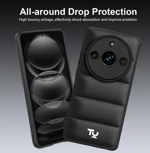 TRUEUPGRADE_Designed_for_Realme_11_Pro_/_11_Pro+_Plus_(5G)_|_Camera_Bump_&_360�_Flexible_Puff_Armor_Protection_|_Matte_Soft_Shock_Proof_Rubberised_Back_Case_Cover_(Black)