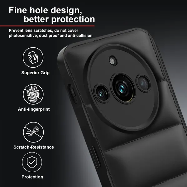 TRUEUPGRADE_Designed_for_Realme_11_Pro_/_11_Pro+_Plus_(5G)_|_Camera_Bump_&_360�_Flexible_Puff_Armor_Protection_|_Matte_Soft_Shock_Proof_Rubberised_Back_Case_Cover_(Black)