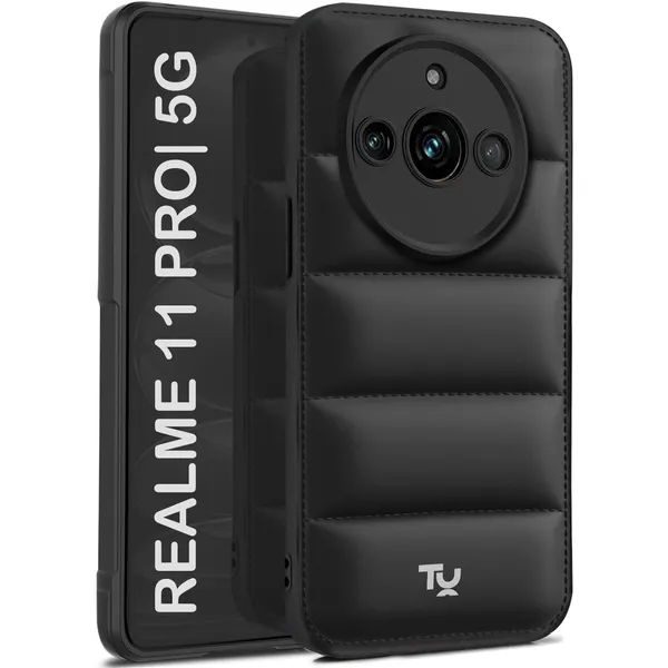 TRUEUPGRADE_Back_Case_Cover_for_Realme_11_Pro_/_11_Pro+_Plus_(5G)_|_Compatible_for_Realme_11_Pro_/_11_Pro+_Plus_(5G)_Back_Case_Cover_|_Puff_Case_with_Camera_Protection_|_Black