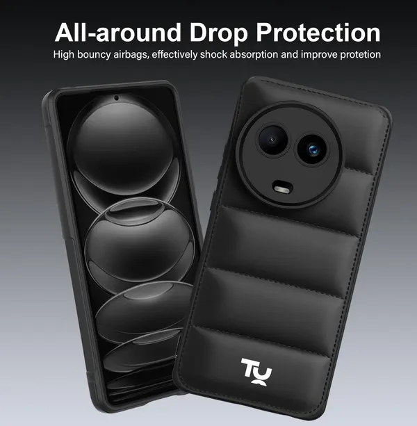 TRUEUPGRADE_Designed_for_Realme_11_/_11X_5G_/_C67_5G_/_Narzo_60X_5G_|_Camera_Bump_&_360�_Flexible_Puff_Armor_Protection_|_Matte_Soft_Shock_Proof_Rubberised_Back_Case_Cover_(Black)