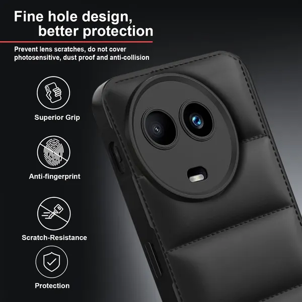 TRUEUPGRADE_Designed_for_Realme_11_/_11X_5G_/_C67_5G_/_Narzo_60X_5G_|_Camera_Bump_&_360�_Flexible_Puff_Armor_Protection_|_Matte_Soft_Shock_Proof_Rubberised_Back_Case_Cover_(Black)