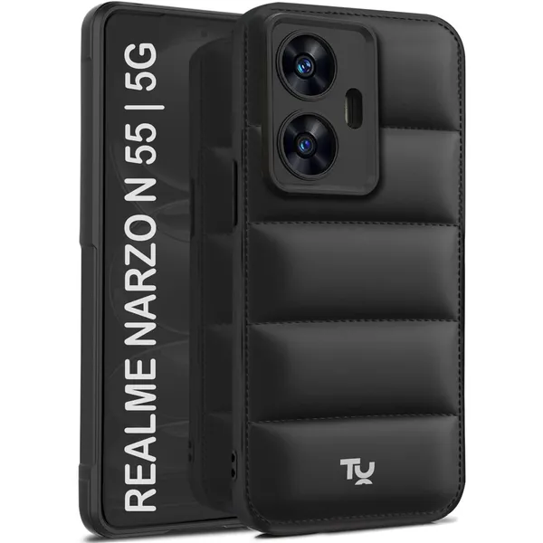TRUEUPGRADE_Designed_for_Realme_C55_4G_/_Realme_Narzo_N55_4G_|_Camera_Bump_&_360�_Flexible_Puff_Armor_Protection_|_Matte_Soft_Shock_Proof_Rubberised_Back_Case_Cover_(Black)