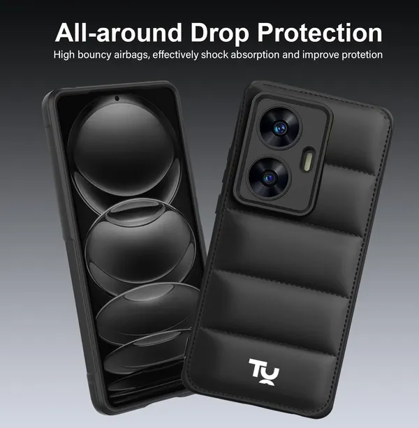 TRUEUPGRADE_Back_Case_Cover_for_Realme_C55_4G_/_Realme_Narzo_N55_4G_|_Compatible_for_Realme_C55_4G_/_Realme_Narzo_N55_4G_Back_Case_Cover_|_Puff_Case_with_Camera_Protection_|_Black