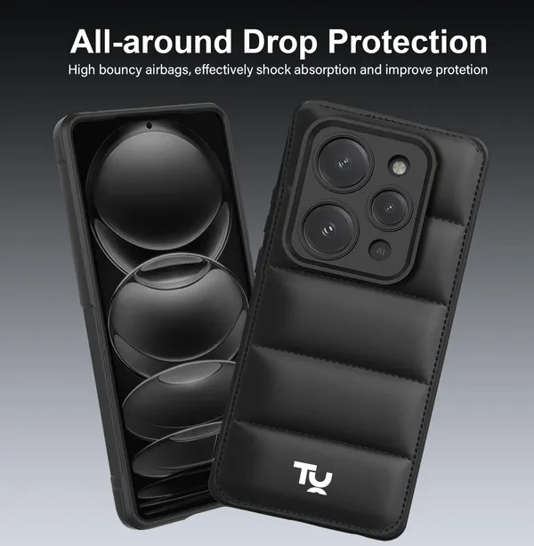 TRUEUPGRADE_Designed_for_Mi_Redmi_12_4G_|_Camera_Bump_&_360�_Flexible_Puff_Armor_Protection_|_Matte_Soft_Shock_Proof_Rubberised_Back_Case_Cover_(Black)