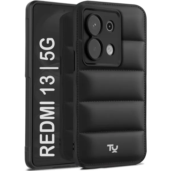 TRUEUPGRADE_Designed_for_Mi_Redmi_13_5G_/_Poco_M6_Plus_5G_|_Camera_Bump_&_360�_Flexible_Puff_Armor_Protection_|_Matte_Soft_Shock_Proof_Rubberised_Back_Case_Cover_(Black)