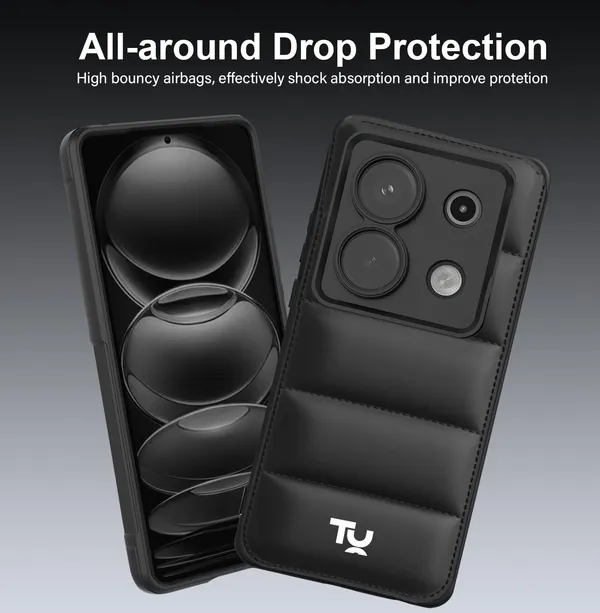TRUEUPGRADE_Back_Case_Cover_for_Mi_Redmi_13_5G_/_Poco_M6_Plus_5G_|_Compatible_for_Mi_Redmi_13_5G_/_Poco_M6_Plus_5G_Back_Case_Cover_|_Puff_Case_with_Camera_Protection_|_Black