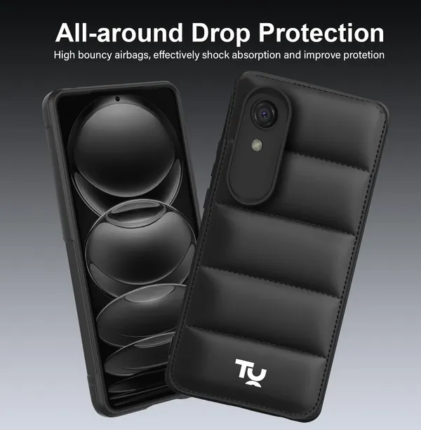 TRUEUPGRADE_Designed_for_Redmi_9A_/_9i_/_9A_Sport_|_Camera_Bump_&_360�_Flexible_Puff_Armor_Protection_|_Matte_Soft_Shock_Proof_Rubberised_Back_Case_Cover_(Black)