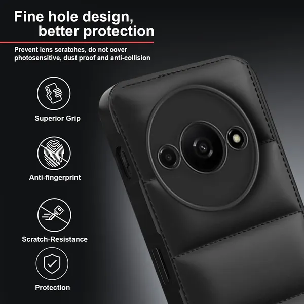 TRUEUPGRADE_Back_Case_Cover_for_Mi_Redmi_A3_|_Redmi_A3X_|_Poco_C61_|_Compatible_for_Mi_Redmi_A3_|_Redmi_A3X_|_Poco_C61_Back_Case_Cover_|_Puff_Case_with_Camera_Protection_|_Black