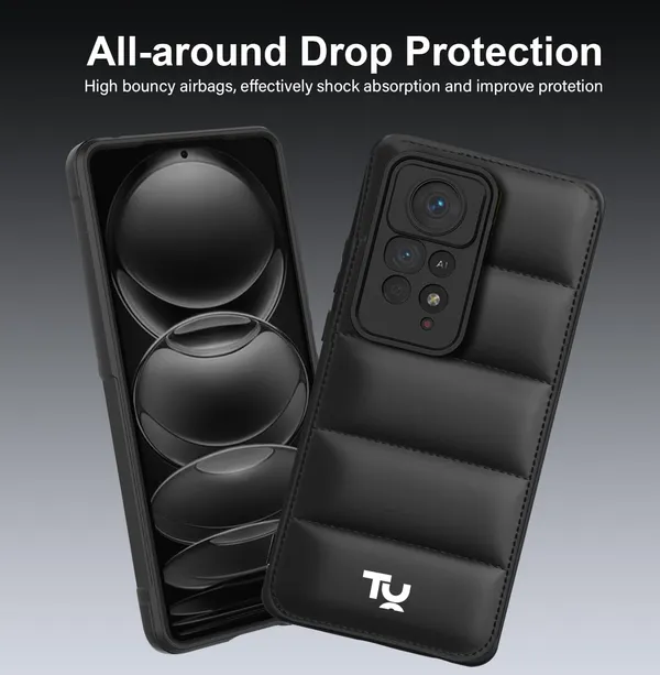 TRUEUPGRADE_Designed_for_Mi_Redmi_Note_11_Pro/Pro_Plus_5G_|_Camera_Bump_&_360�_Flexible_Puff_Armor_Protection_|_Matte_Soft_Shock_Proof_Rubberised_Back_Case_Cover_(Black)