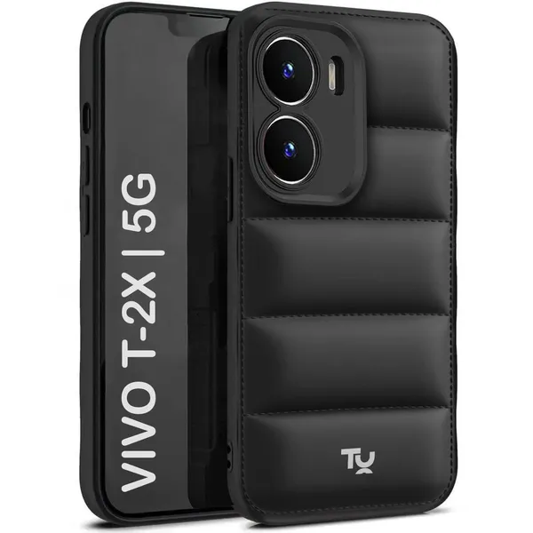 TRUEUPGRADE_Back_Case_Cover_for_Vivo_T2X_/_Y56_/_Y16_(5G)_|_Compatible_for_Vivo_T2X_/_Y56_/_Y16_(5G)_Back_Case_Cover_|_Puff_Case_with_Camera_Protection_|_Black