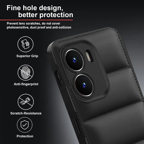 TRUEUPGRADE_Back_Case_Cover_for_Vivo_T2X_/_Y56_/_Y16_(5G)_|_Compatible_for_Vivo_T2X_/_Y56_/_Y16_(5G)_Back_Case_Cover_|_Puff_Case_with_Camera_Protection_|_Black