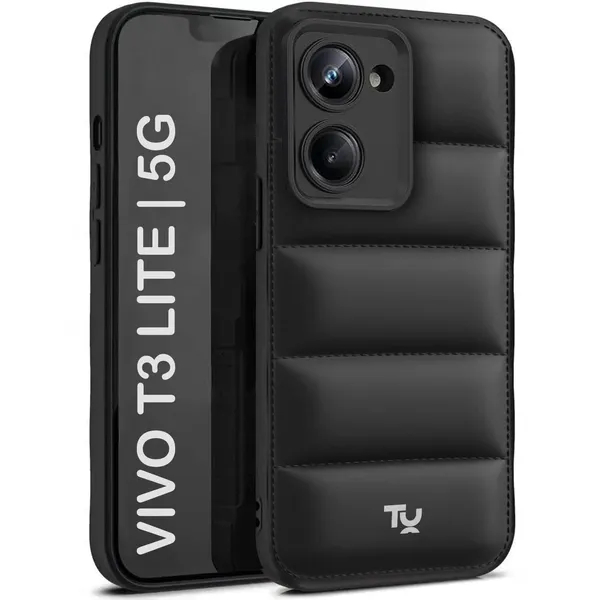 TRUEUPGRADE_Back_Case_Cover_for_iQOO_Z9_Lite_5G_/_Vivo_Y18_/_Vivo_Y03_/_Vivo_Y18e_/_Vivo_T3_Lite_5G_|_Compatible_for_iQOO_Z9_Lite_5G_Back_Case_Cover_|_Puff_Case_with_Camera_Protection_|Black