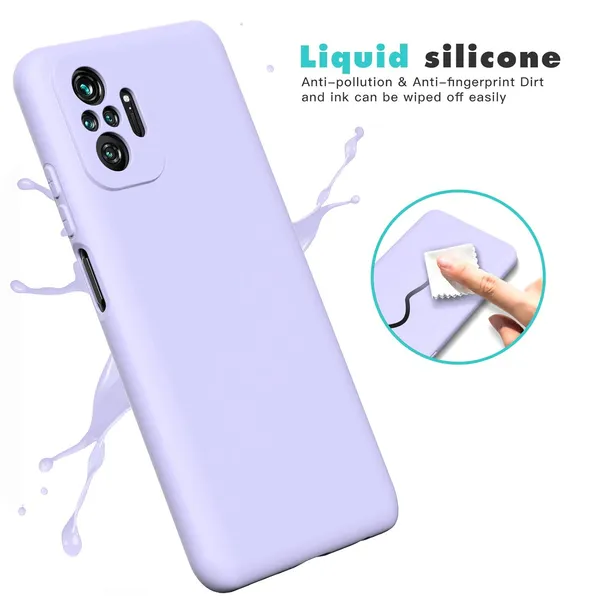 TRUEUPGRADE_Soft_Silicone_Slim_Matte_Liquid_Silicone_TPU_Shockproof_Slim_Back_Cover_Case_for_Mi_Redmi_Note_10/Note_10S_(Purple)