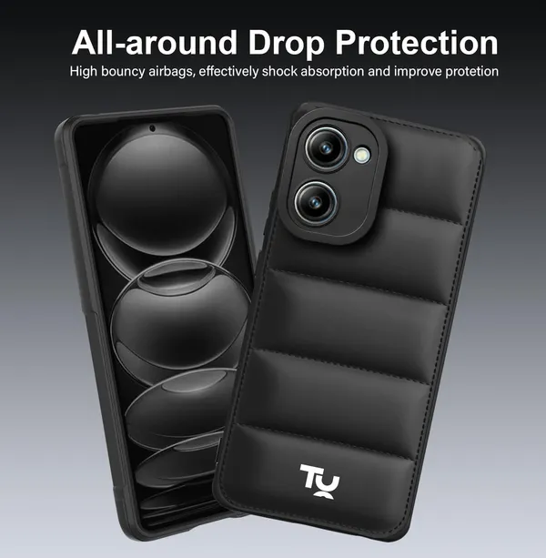 TRUEUPGRADE_Back_Case_Cover_for_Realme_10_PRO_5G_|_Compatible_for_Realme_10_PRO_5G_Back_Case_Cover_|_Puff_Case_with_Camera_Protection_|Black