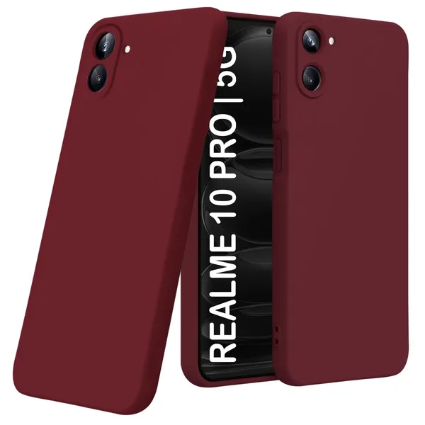 TRUEUPGRADE_Compatible_with_Realme_10_Pro_5G_Back_Cover_Case,_Liquid_Silicone_Cover,_Full_Body_Protective_Cover,_Shockproof,_Anti-Scratch_Soft_Microfiber_Lining_-_Wine