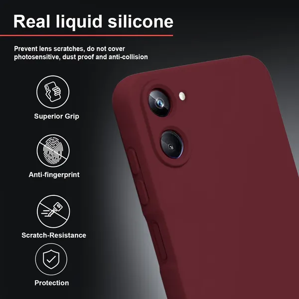 TRUEUPGRADE_Compatible_with_Realme_10_Pro_5G_Back_Cover_Case,_Liquid_Silicone_Cover,_Full_Body_Protective_Cover,_Shockproof,_Anti-Scratch_Soft_Microfiber_Lining_-_Wine