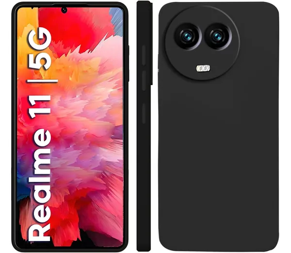 Realme_11_|_11X_5G_|_C67_5G_|_Narzo_60X_5G_Black_Silicone_Protective_Back_Case_Cover